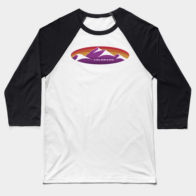 colorado mountain twilight Baseball T-Shirt by pholange